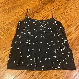 Equipment Woman’s Black Star Silk Top Size XS
